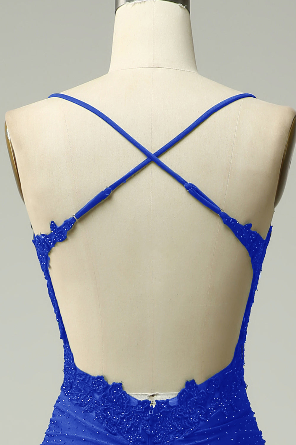 Mørkegrøn havfrue halter lang gallakjole med applikationer perler