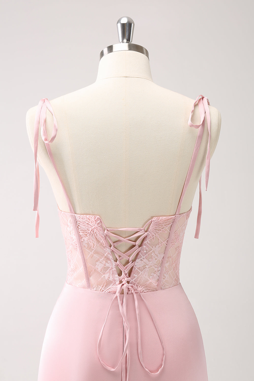 grøn havfrue spaghetti stropper satin lang brudepigekjole med slids