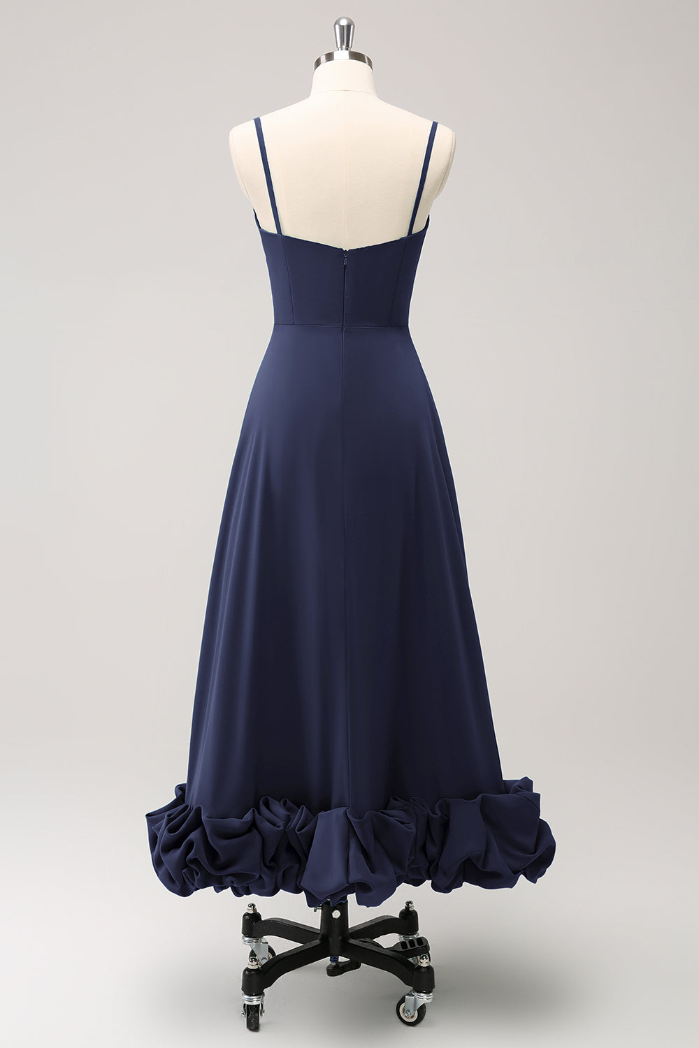 Elegant Fuchsia A Line Spaghetti stropper brudepige kjole