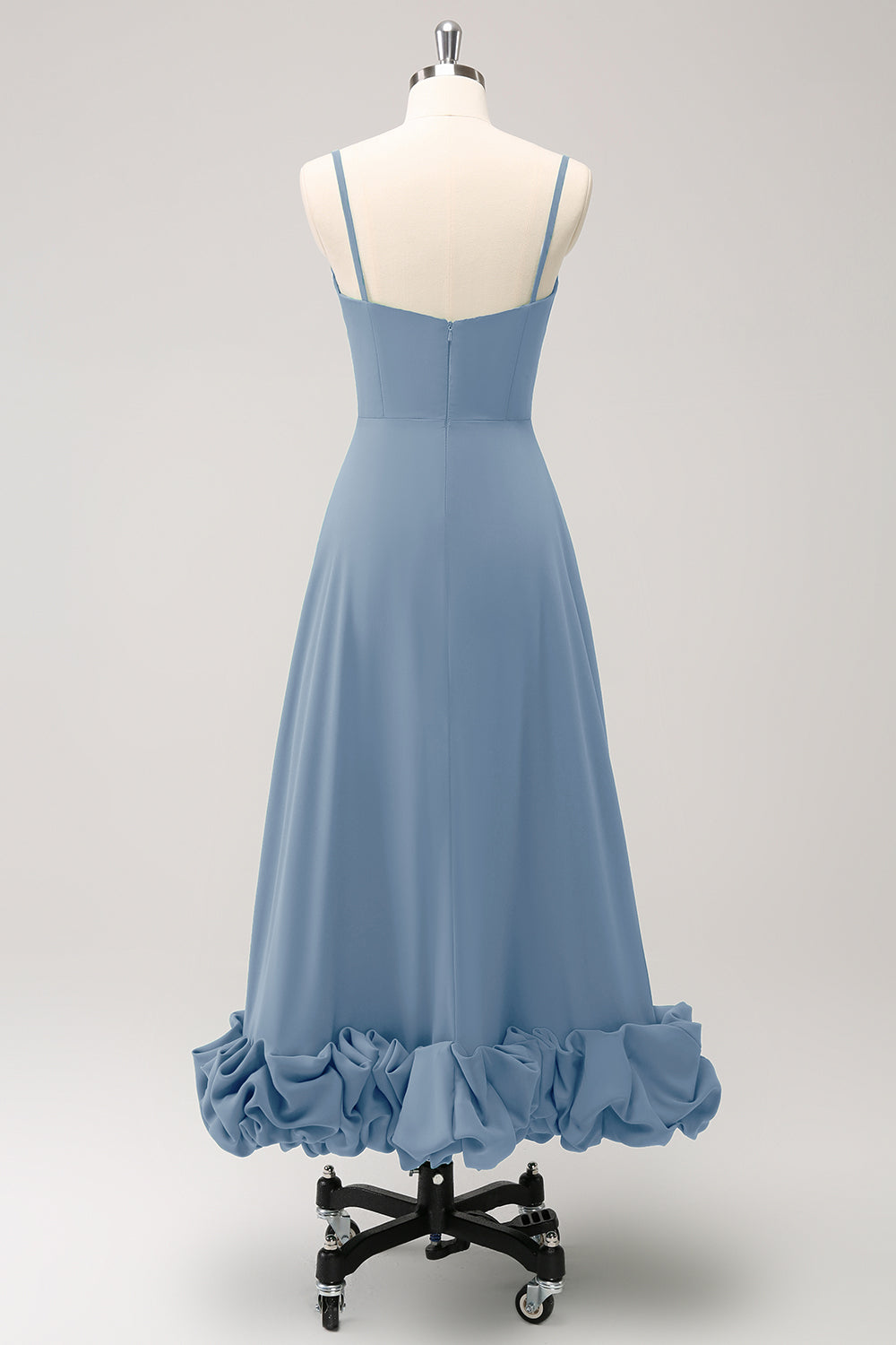 Elegant Fuchsia A Line Spaghetti stropper brudepige kjole