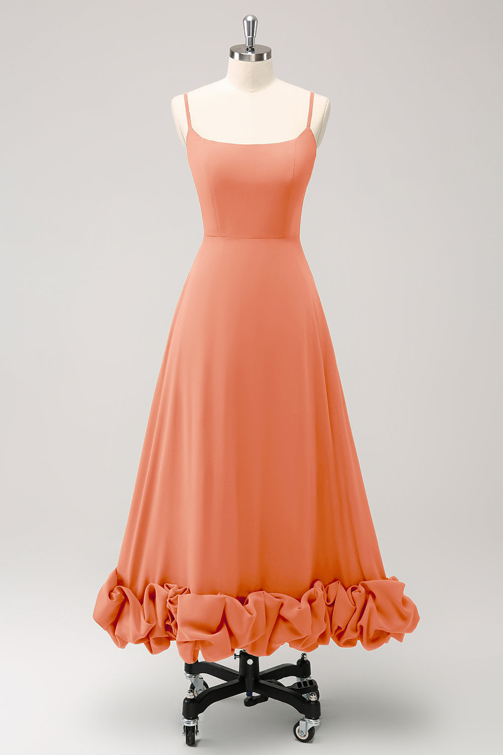 Elegant Rød A Line Spaghetti stropper brudepige kjole