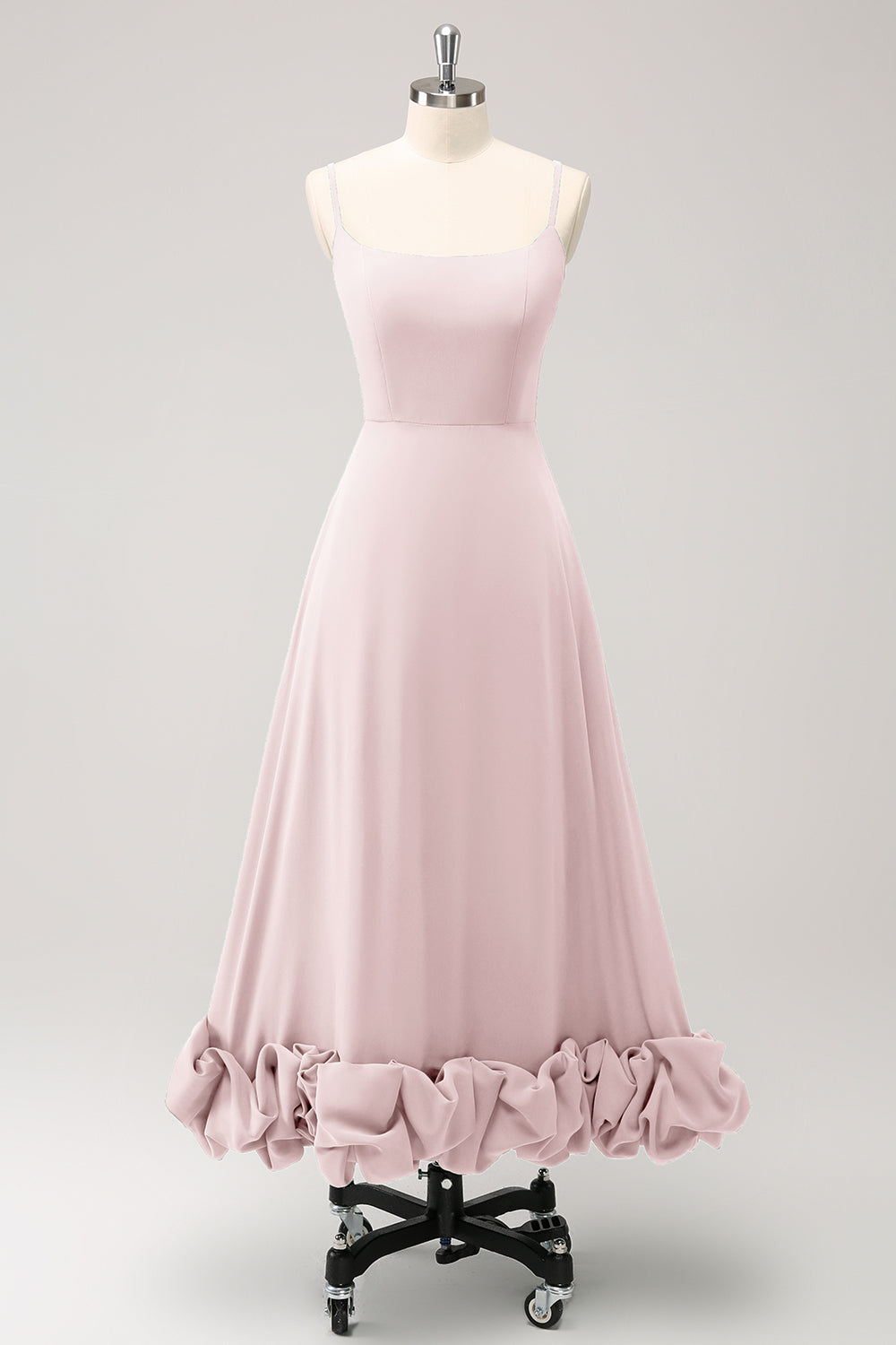 Elegant grøn A Line Spaghetti stropper brudepige kjole