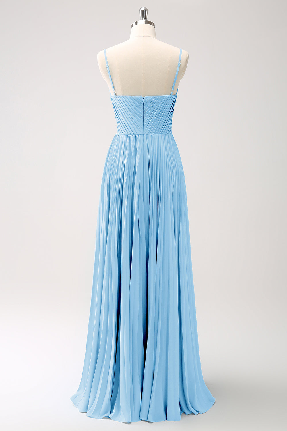 Eucalyptus Blå A-linje Spaghetti Stropper Brudepige Kjole