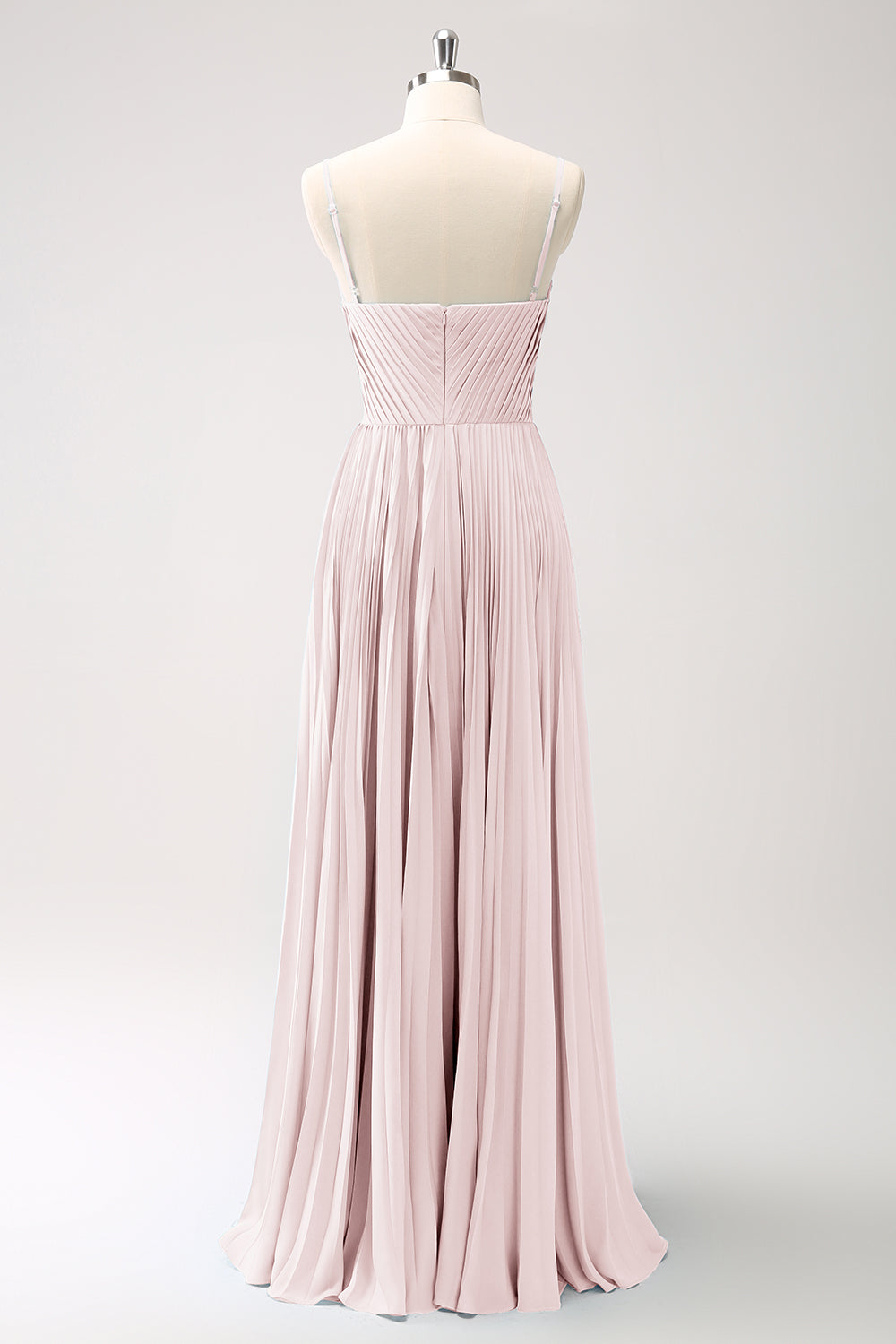 Påfugl Blå A-linje Spaghetti Stropper Brudepige Kjole