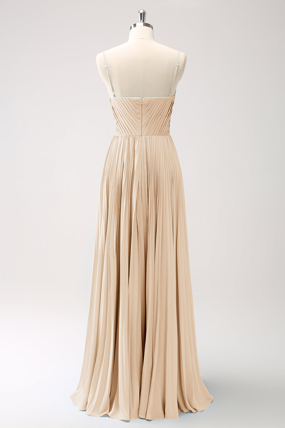 Påfugl Blå A-linje Spaghetti Stropper Brudepige Kjole