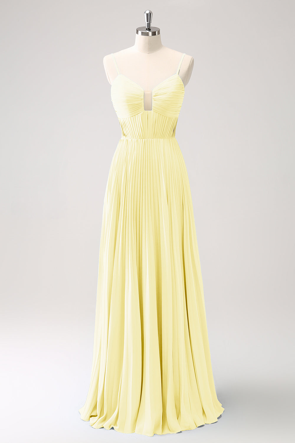 Påfugl Blå A-linje Spaghetti Stropper Brudepige Kjole