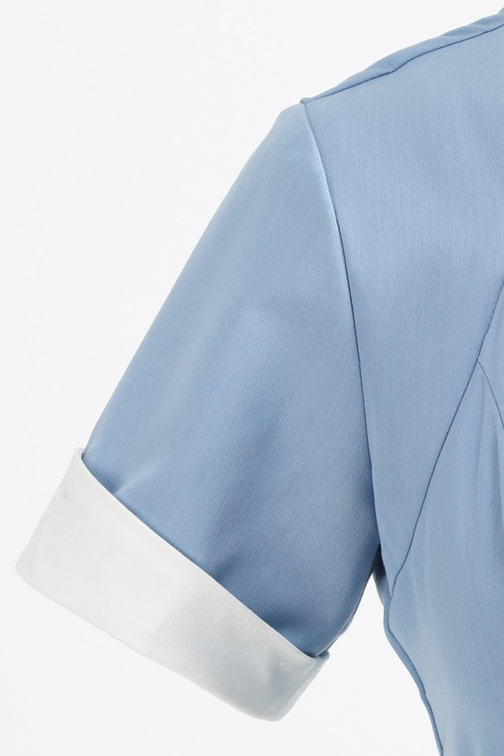 Blå A Line Vintage 1950'er kjole med bælte