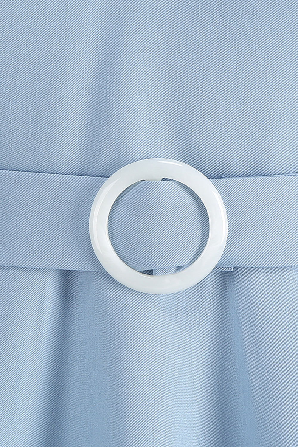 Blå A Line Vintage 1950'er kjole med bælte