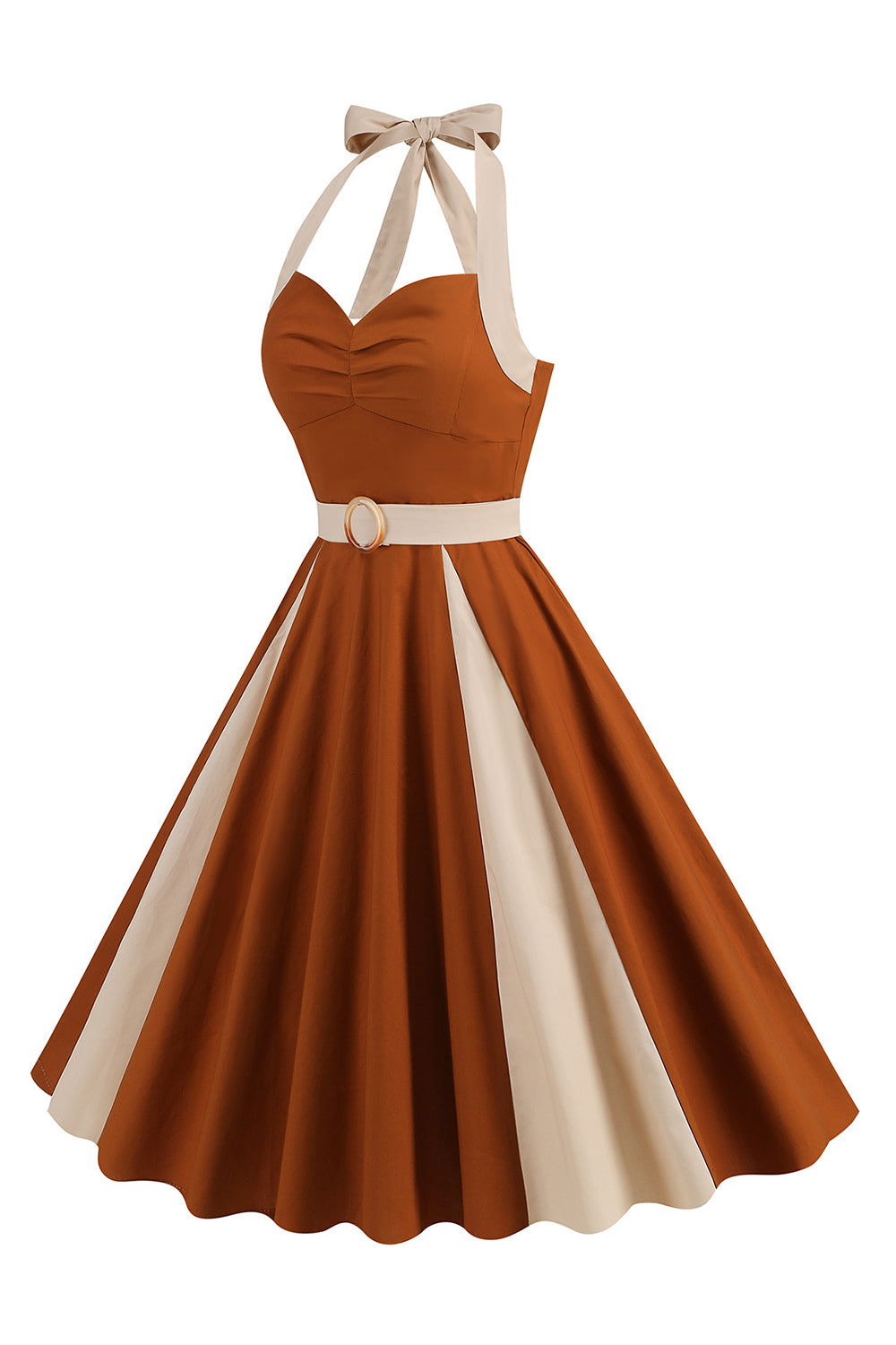 En Line Blue Halter vintage kjole fra 1950'erne