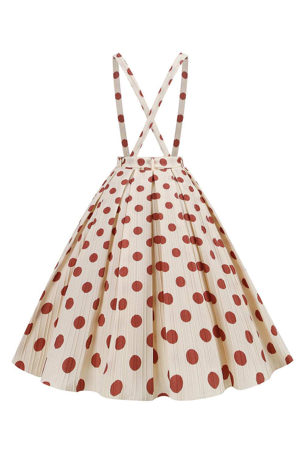 Abrikos Polka Dots A Line Stropper Samlet Vintage Kjole