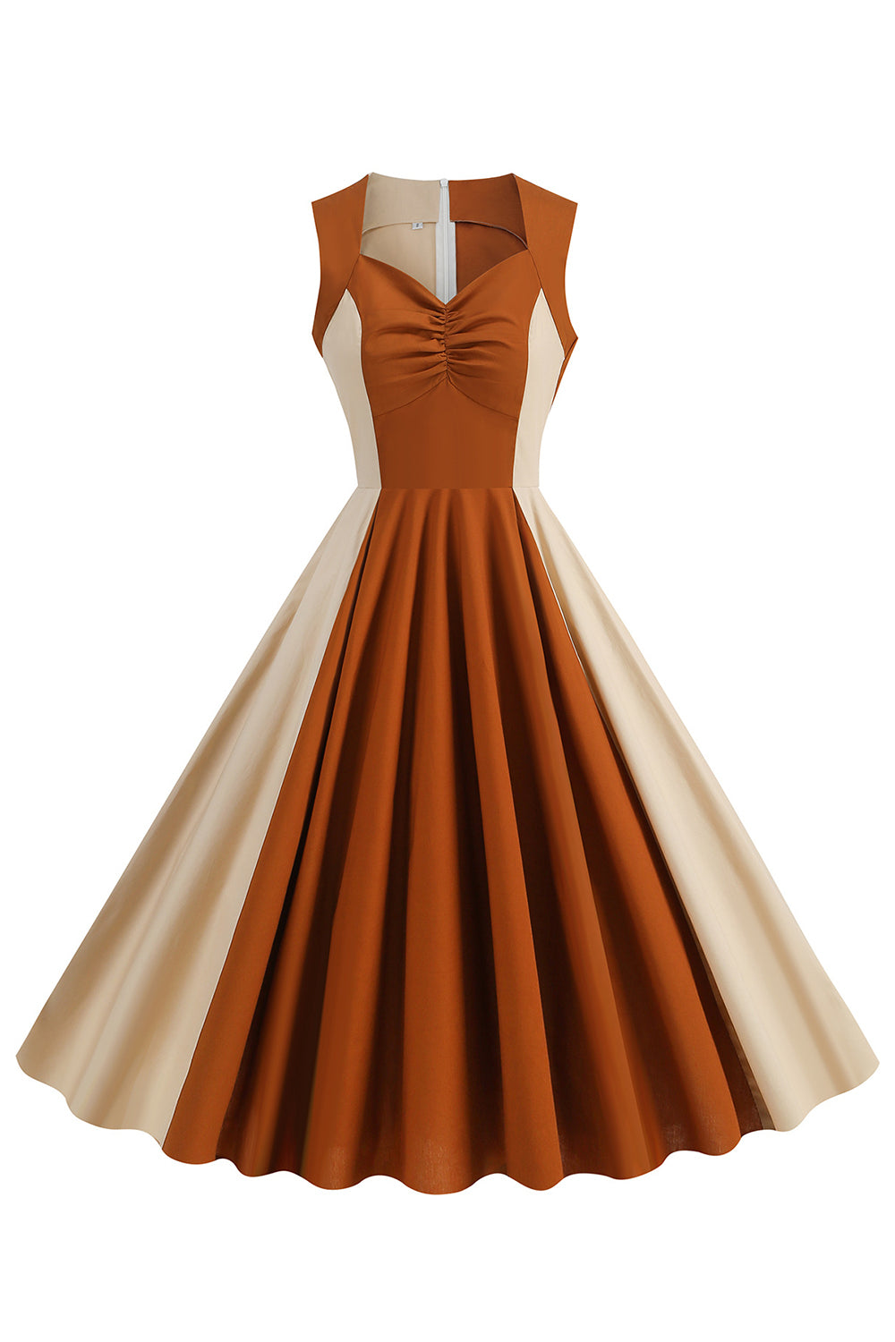 Blå ærmeløs A Line Vintage 1950'er kjole