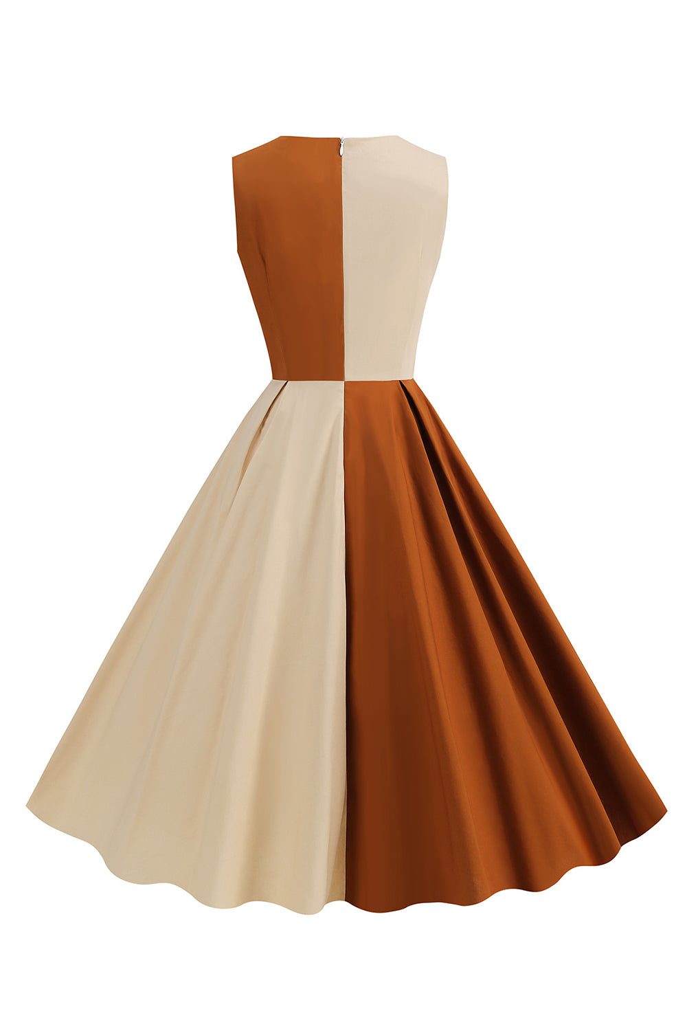 Blå ærmeløs A Line Vintage 1950'er kjole