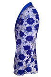 Royal Blue Sjal Revers Jacquard Mænds Prom Blazer