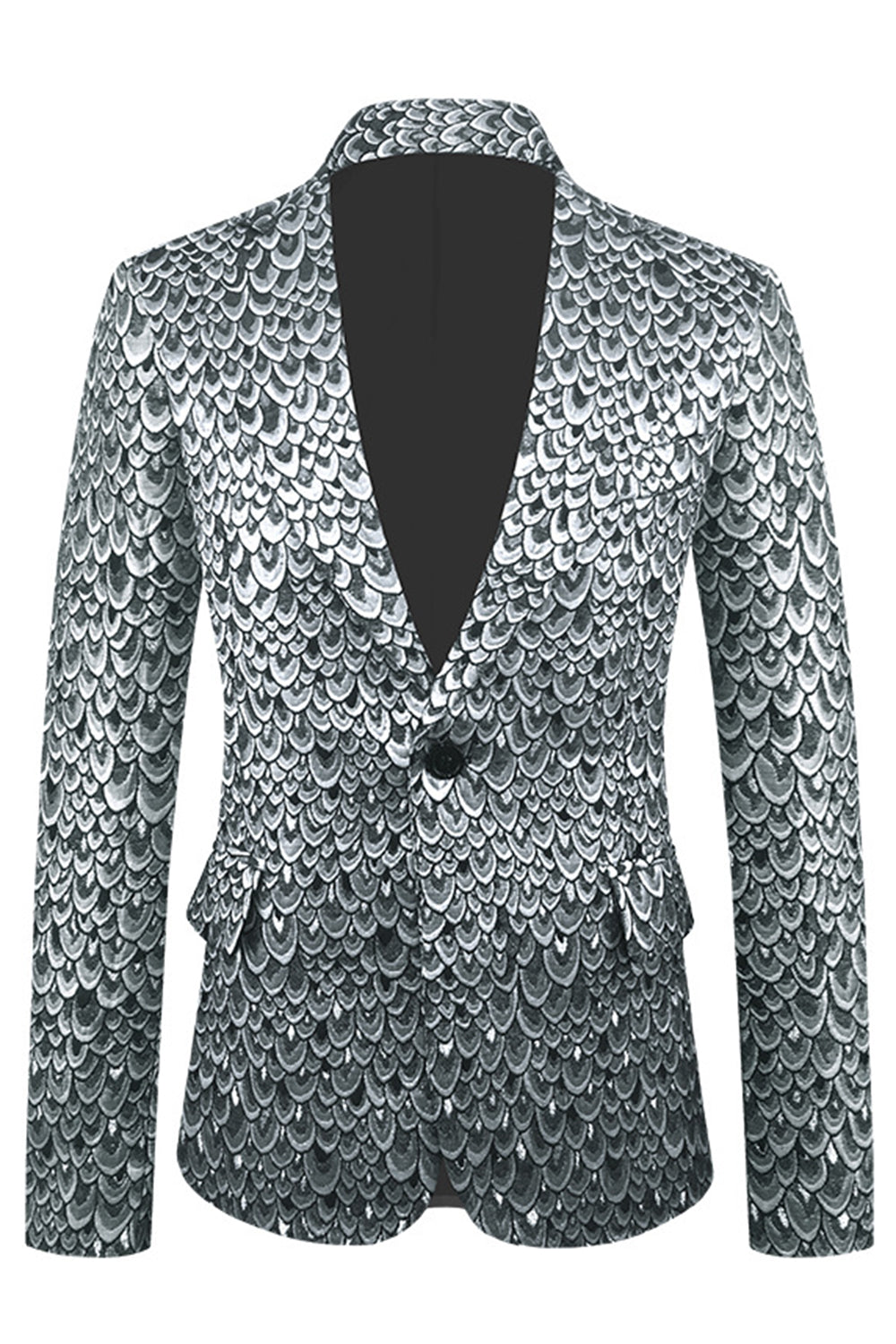 Golden Jacquard Sjal Revers Blazer til mænd