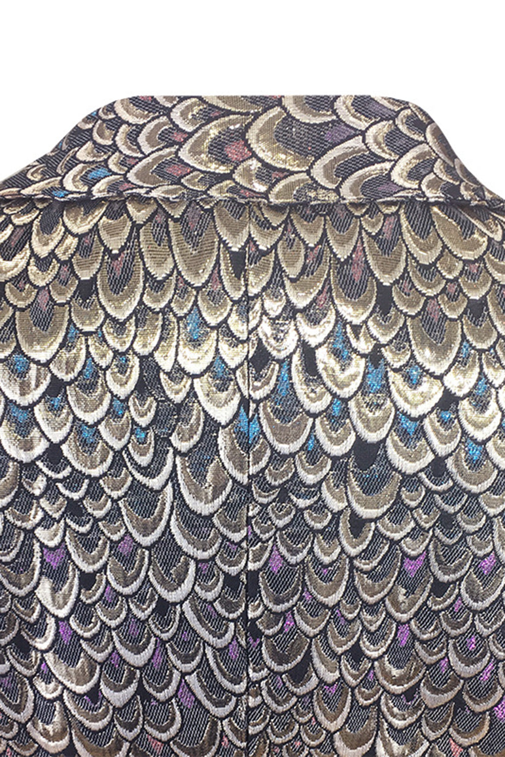 Golden Jacquard Sjal Revers Blazer til mænd