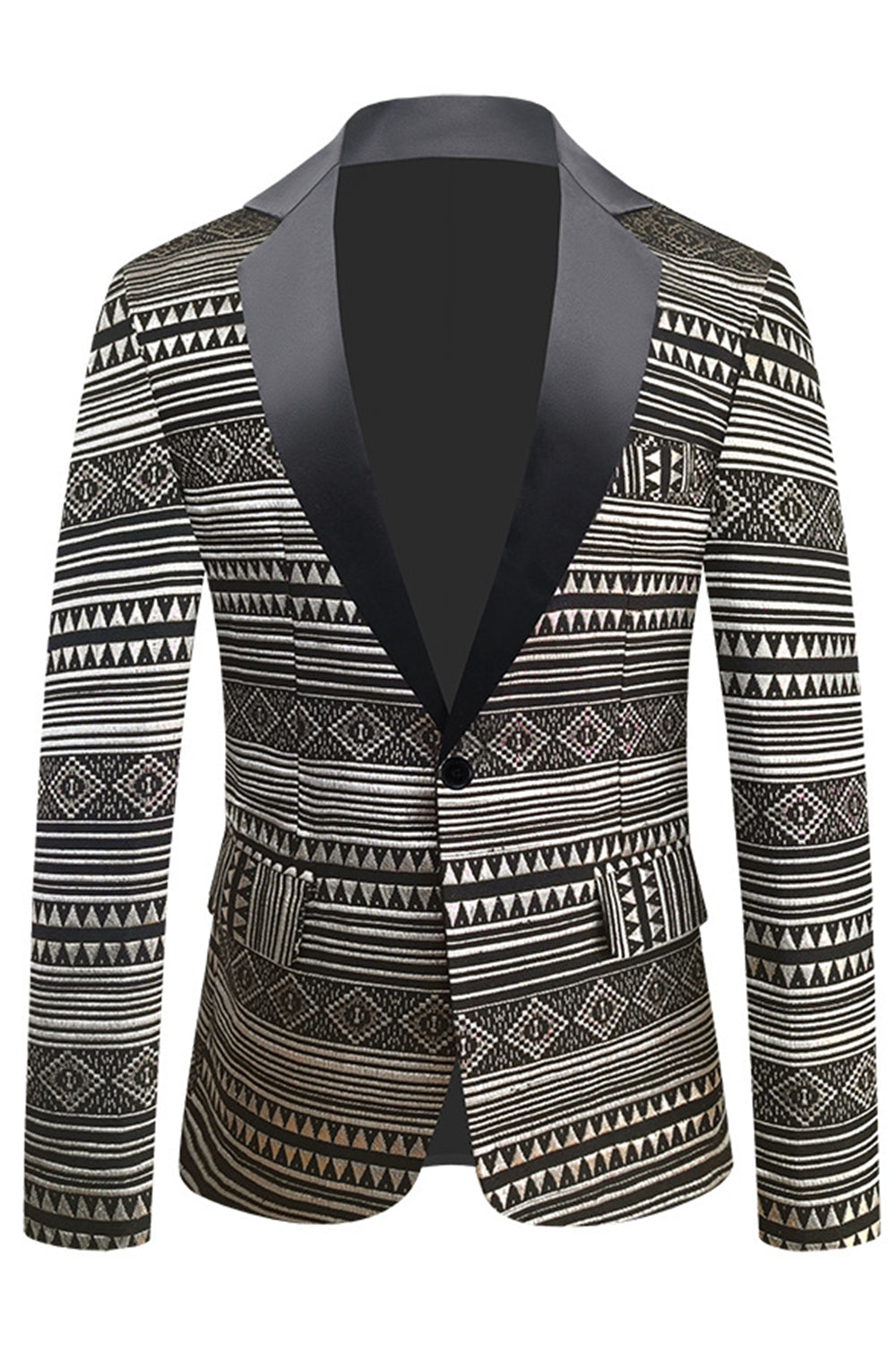 Sort hvid hakket revers Herre Blazer