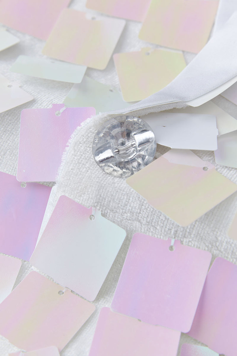 Glitrende hvidt sjal revers pailletter til mænd Blazer