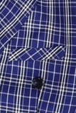 Royal Blue Plaid Peak Revers Double Breasted 2 stk herredragt