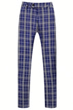 Royal Blue Plaid Peak Revers Double Breasted 2 stk herredragt