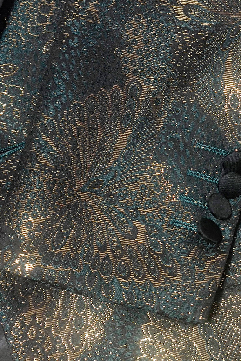 Mørkeblå Jacquard Sjal Revers Mænds Fest Blazer