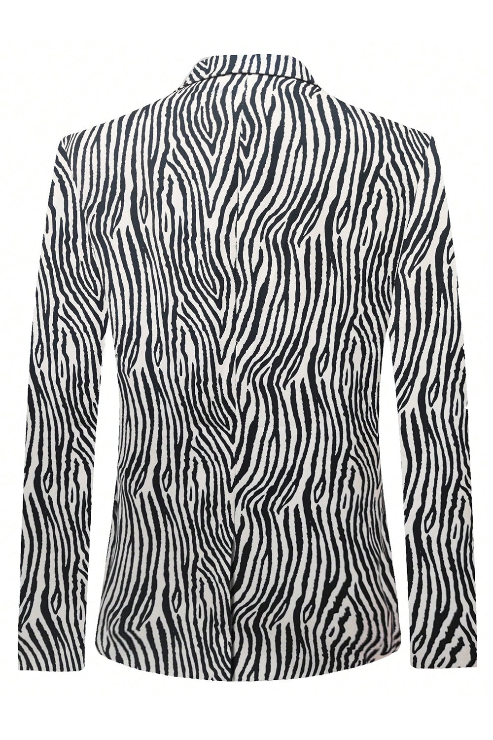 Sort og hvid trykt hakket revers mænds blazer