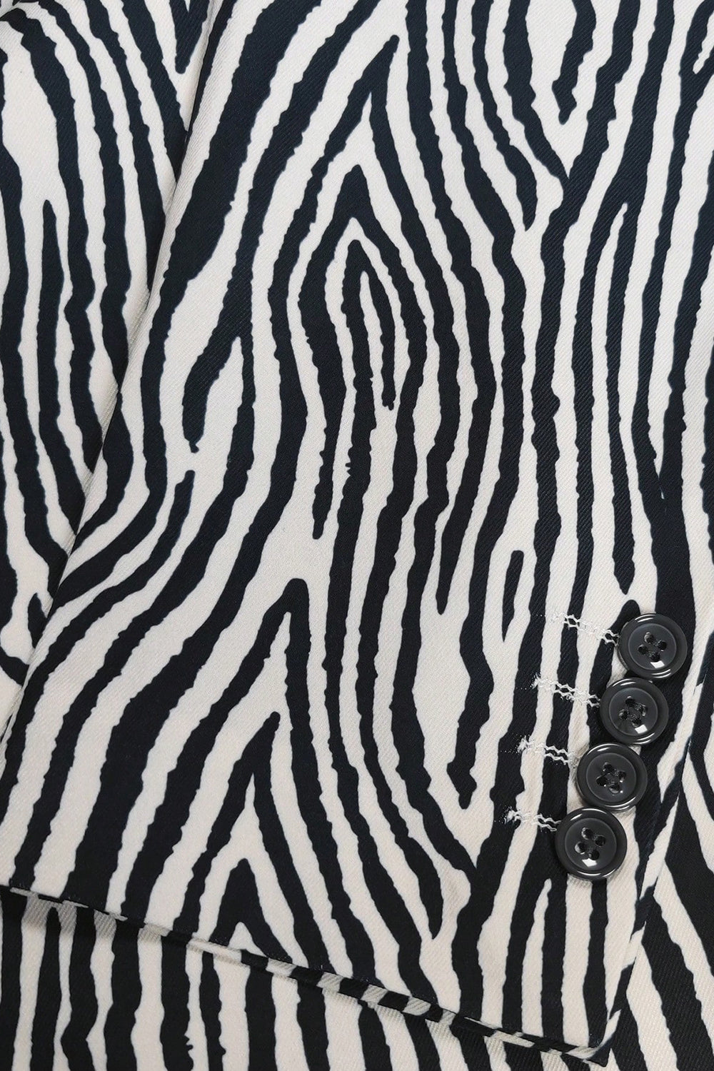 Sort og hvid trykt hakket revers mænds blazer