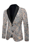 Leopardtrykt hakket revers Blazer til mænd