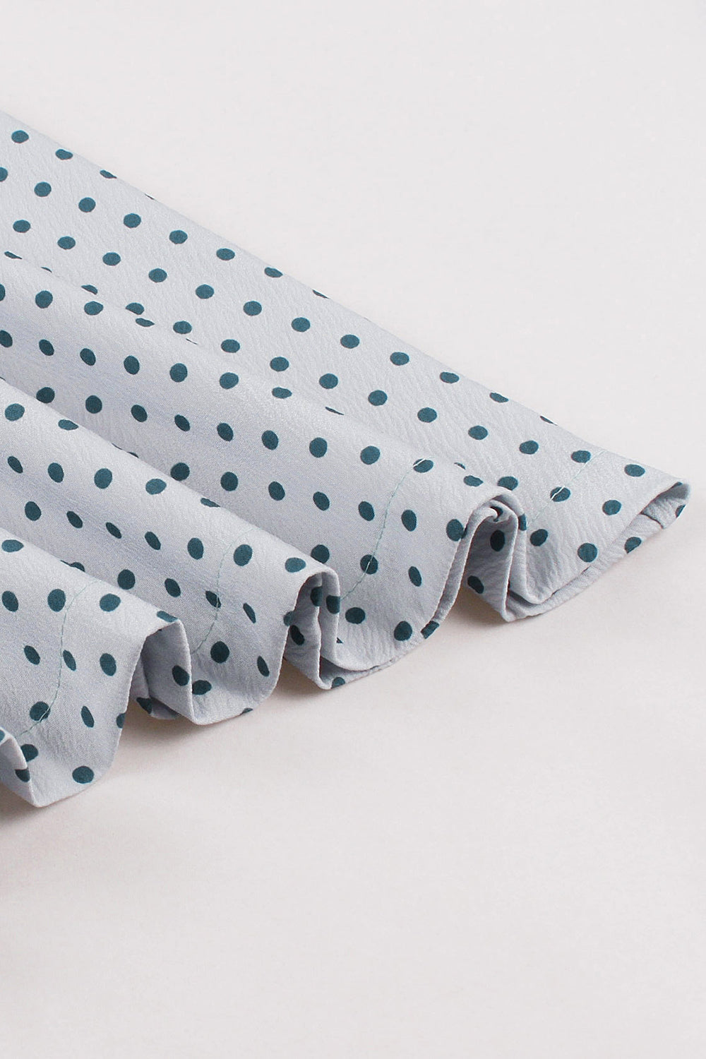 Blå Hvid Polka Prikker Firkantet hals Vintage 1950'erne Kjole