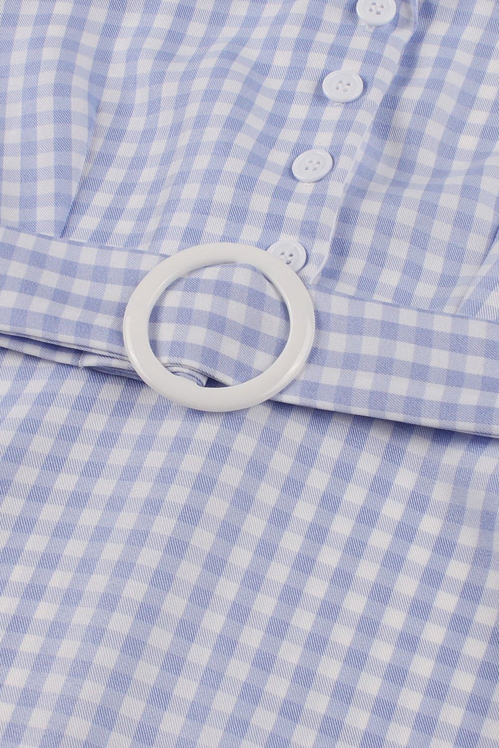 Blå revers hals Plaid Vintage 1950'erne kjole