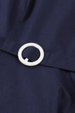 Navy rund hals A Line Vintage 1950'erne kjole