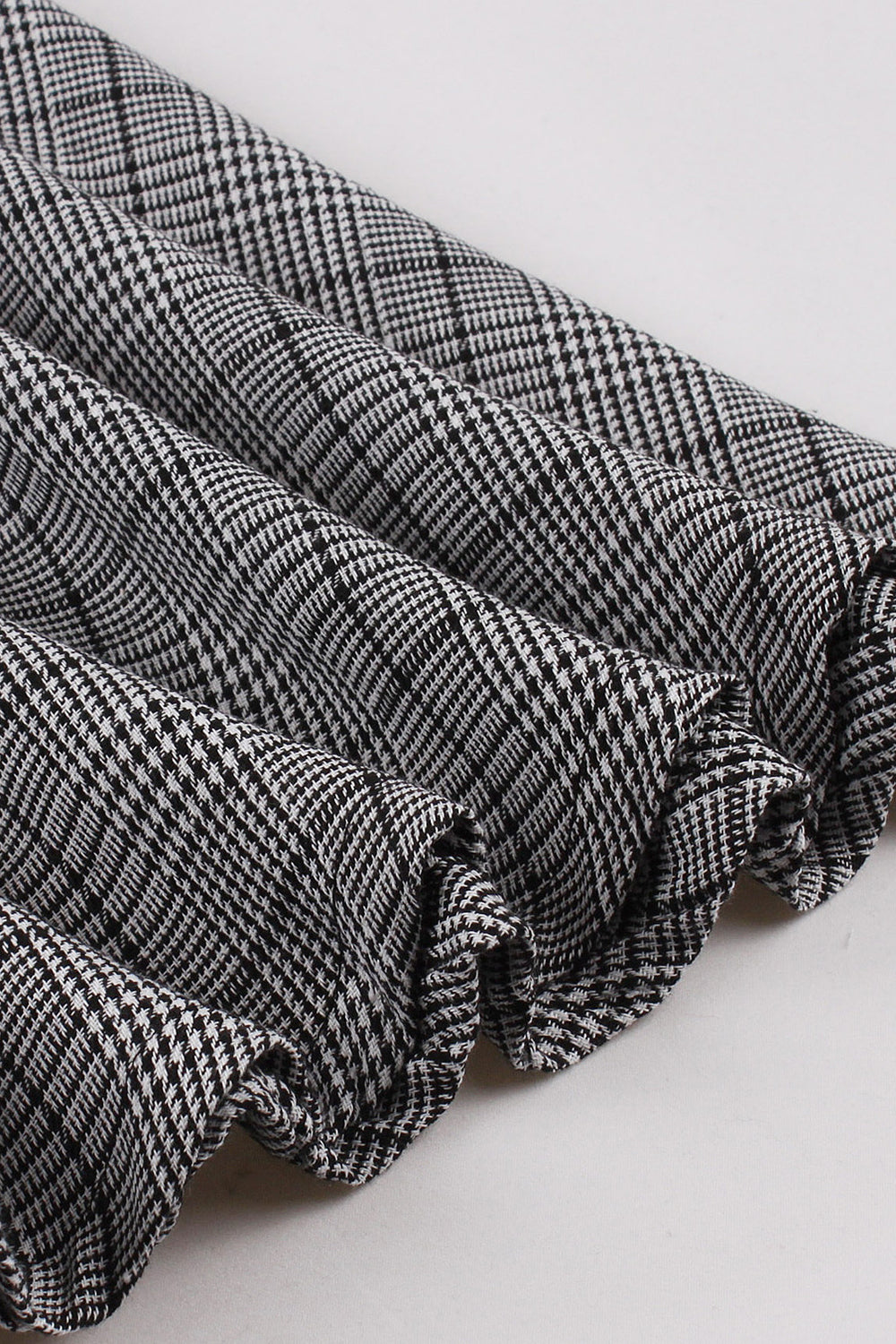 Grå Plaid revers hals Vintage 1950'erne kjole