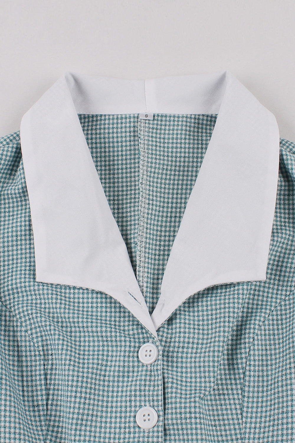 Grøn Plaid Ærmeløs Swing 1950'erne Kjole