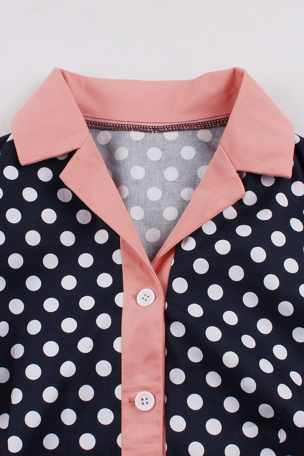 Sort Pink Polka Dot Pinup 1950'er Kjole