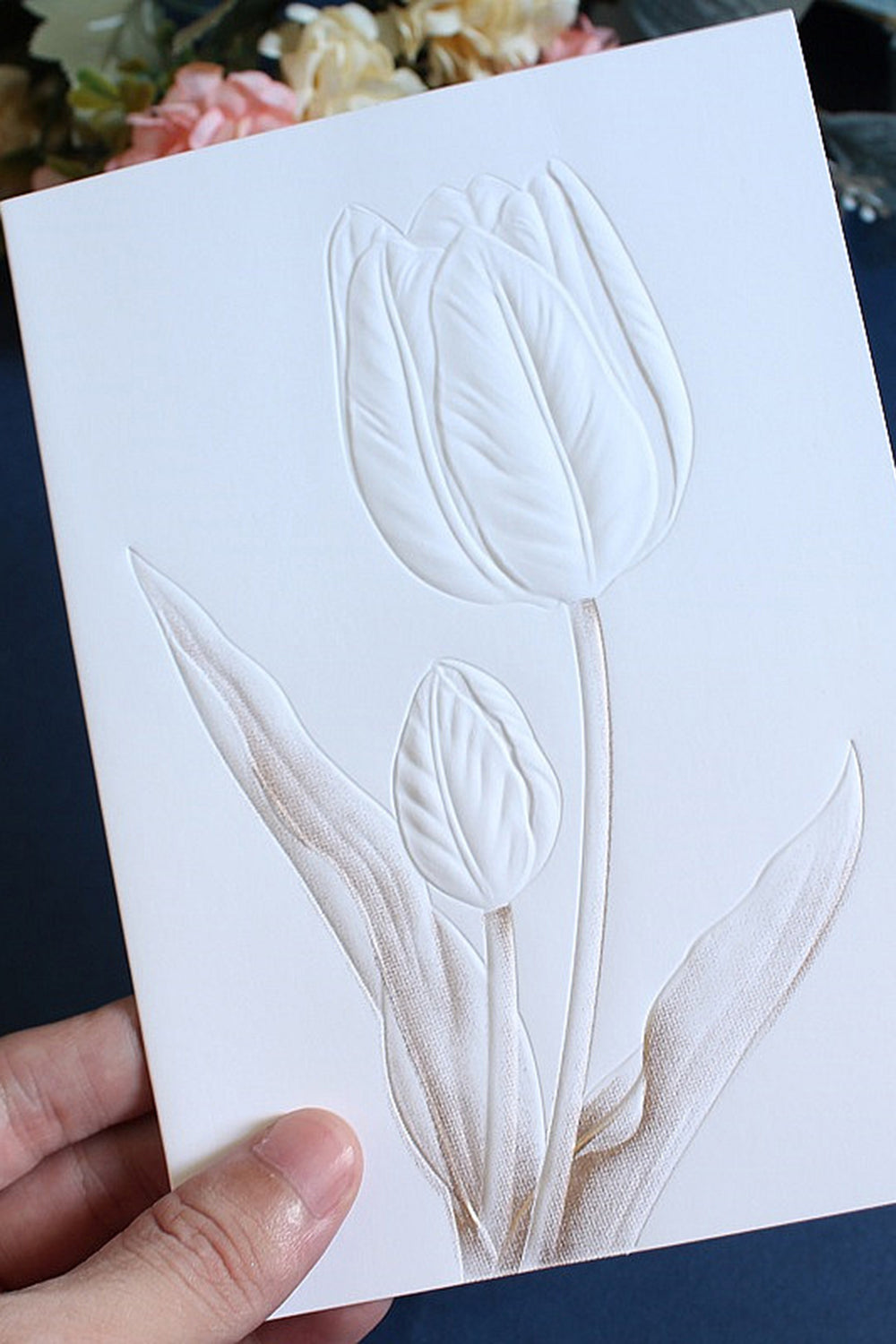 Enkle blomsterprint invitationskort