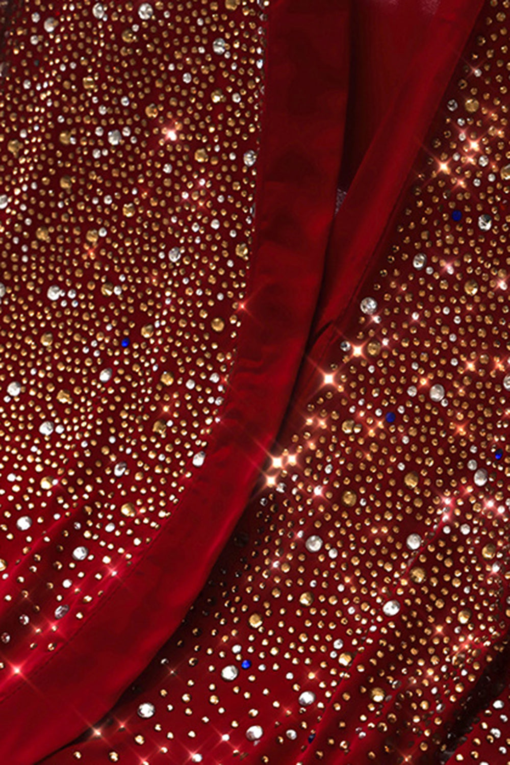 Sort skinnende brudepige kåbe med rhinsten