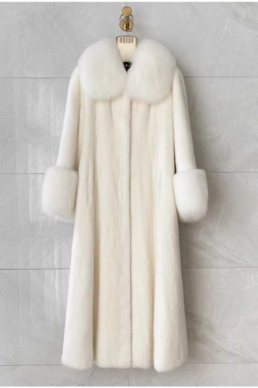 Sort revers hals fløjl Maxi kvinders frakke