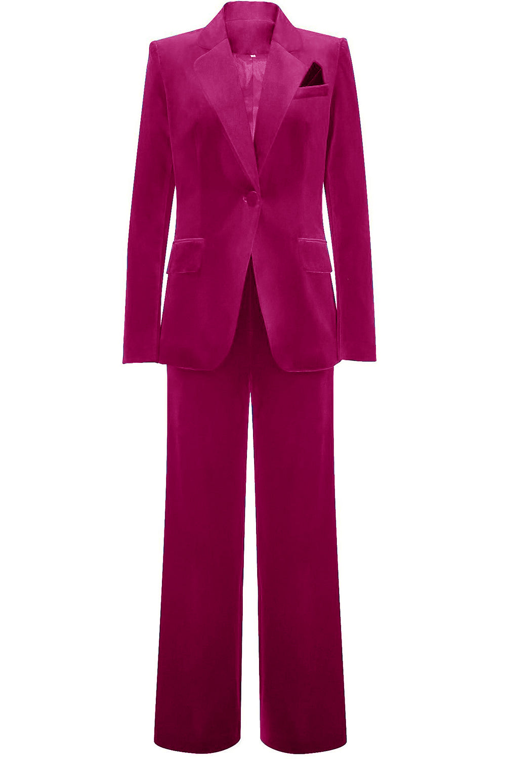 Royal Blue Velvet Single Button Kvinders dragter