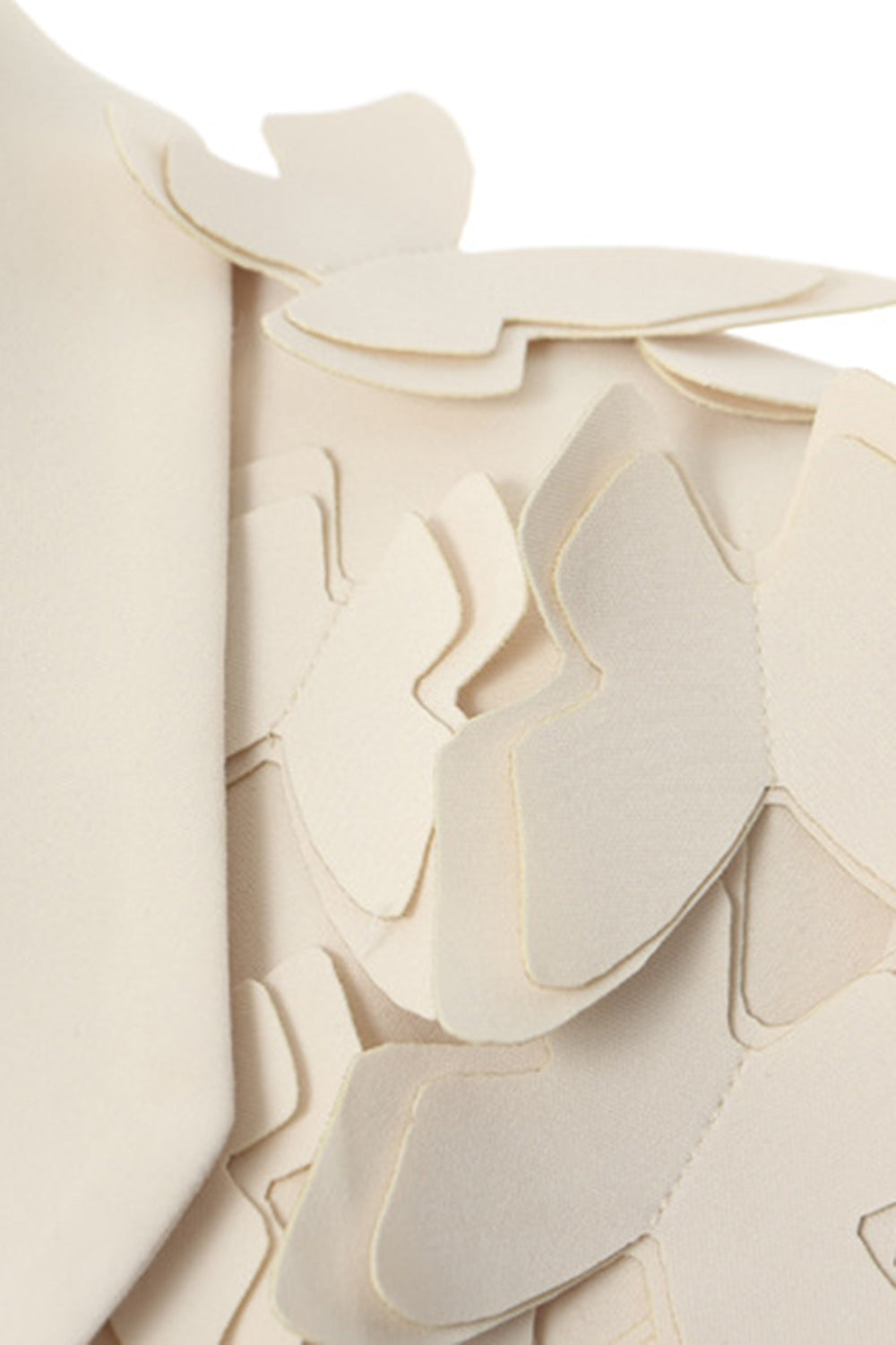 Beige Oversize Kvinder Blazer med 3D Sommerfugle