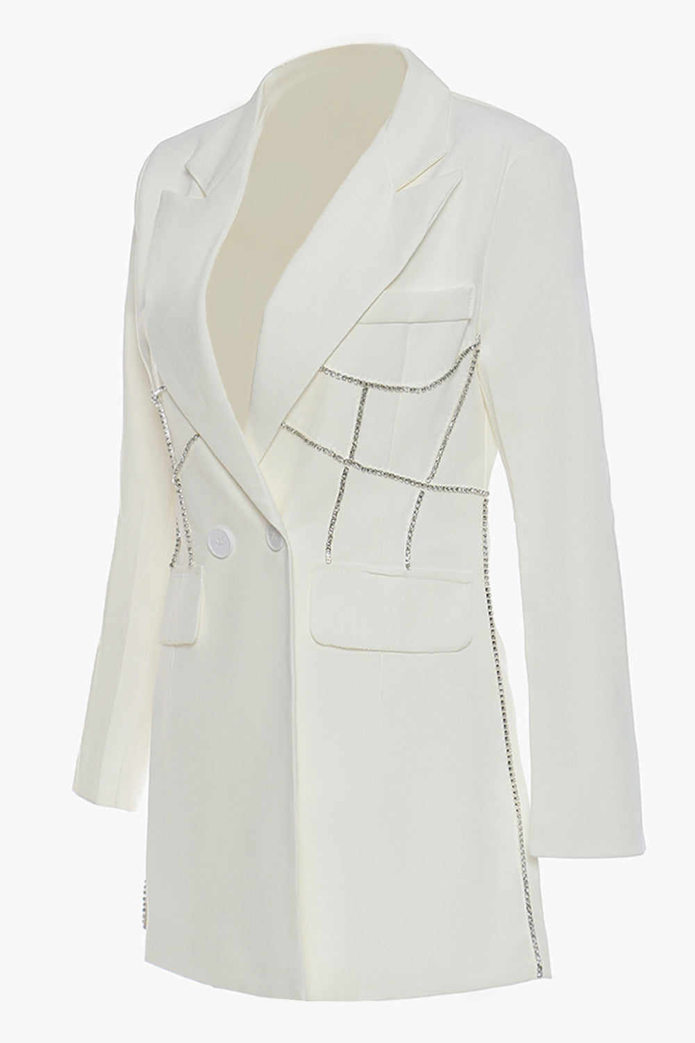 Black Peak Revers Kvinder Blazer med perler