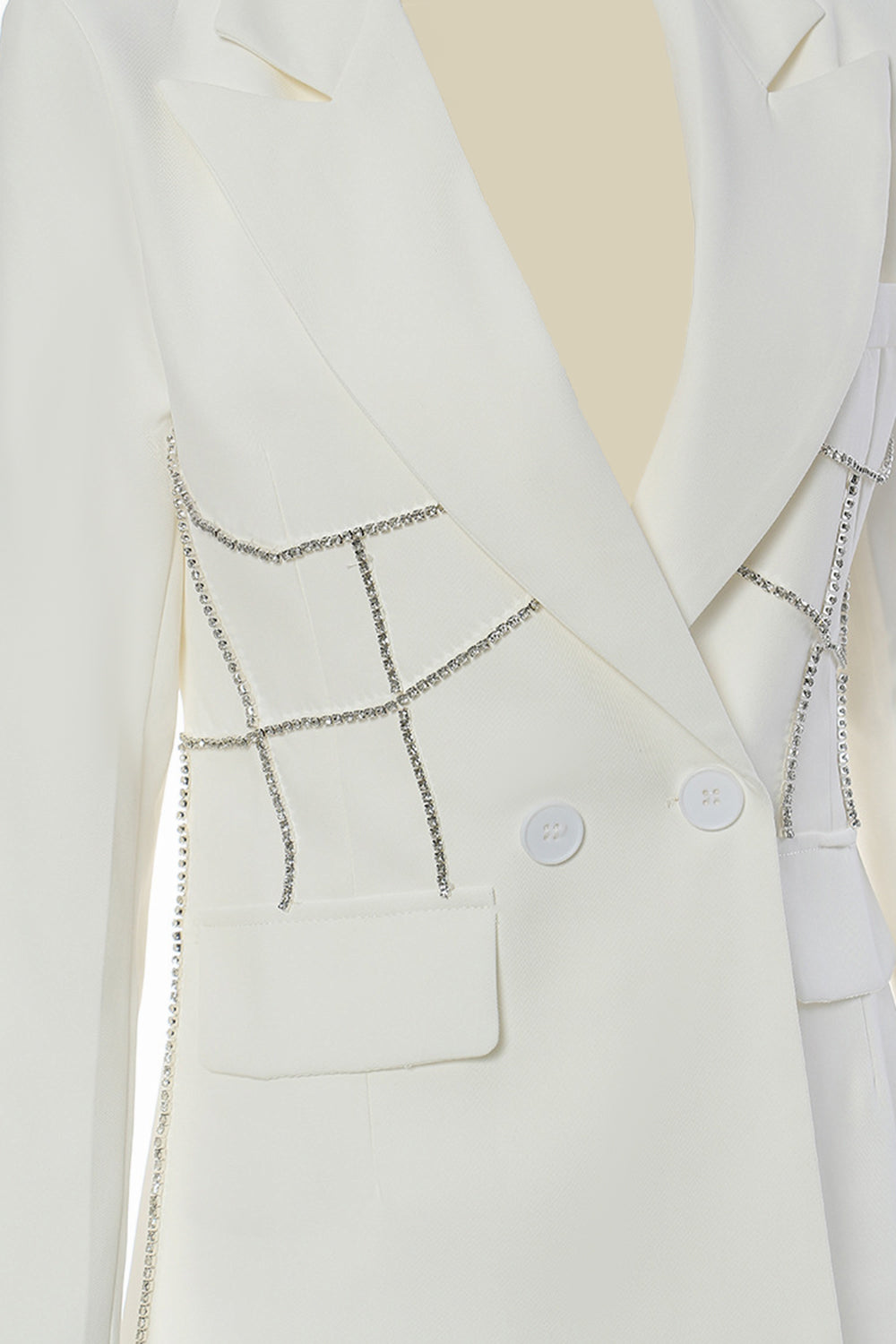 Black Peak Revers Kvinder Blazer med perler