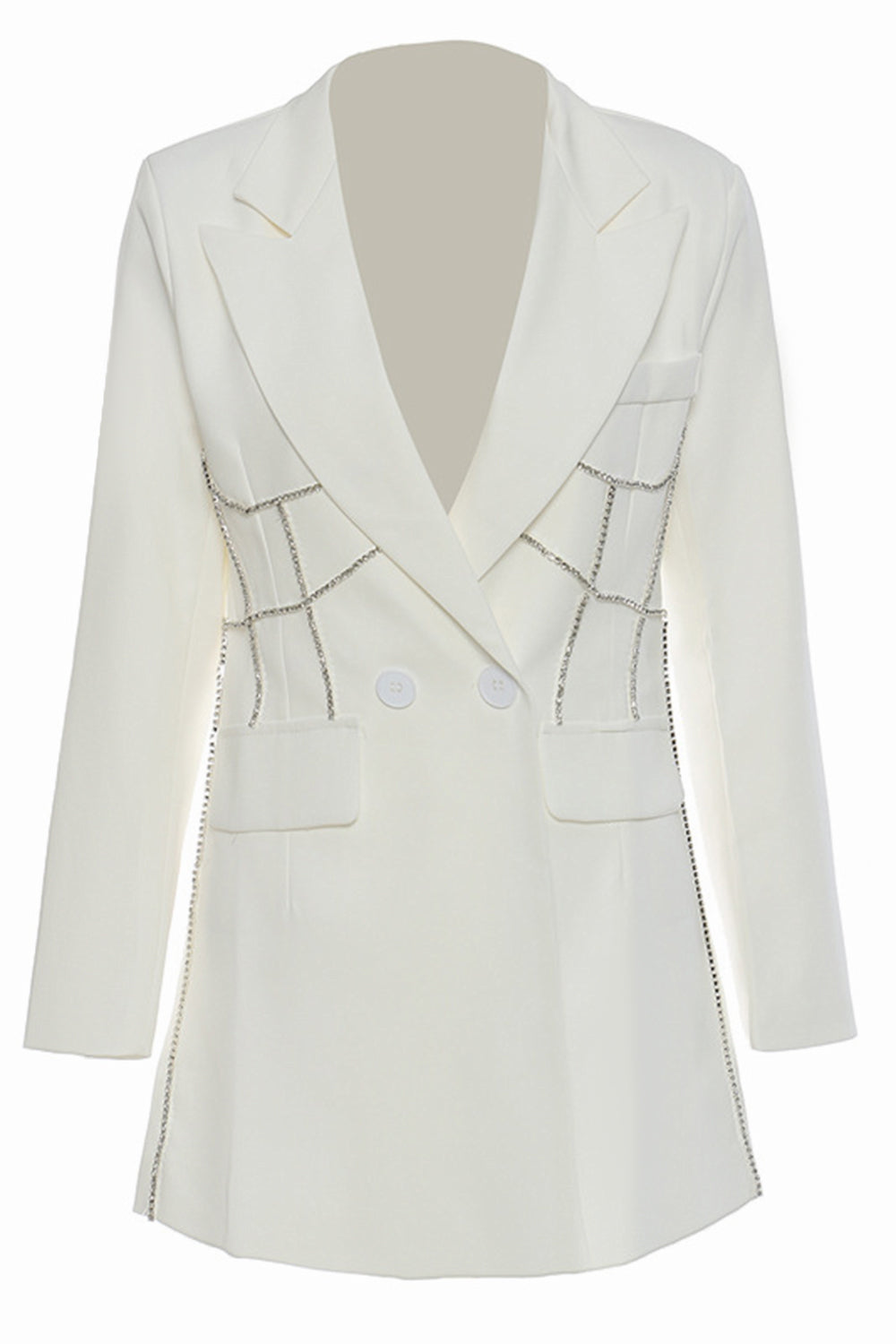 Black Peak Revers Kvinder Blazer med perler