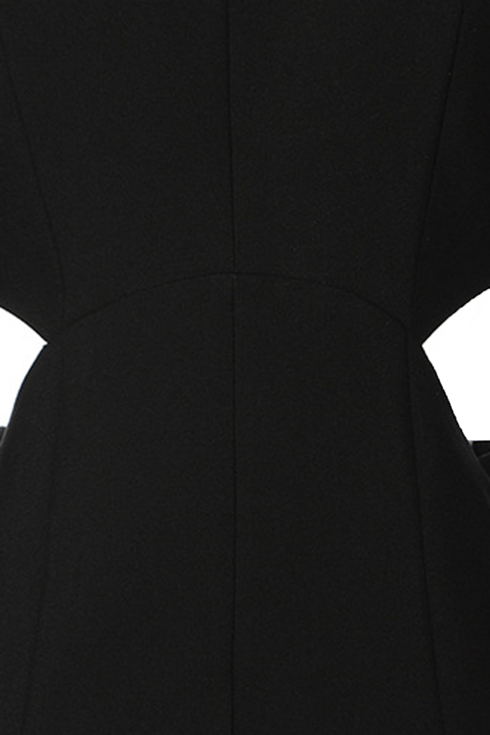 Sort Slim Fit Cut-out Kvinder Collarless Blazer