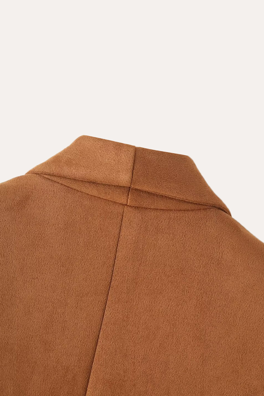 Casual Camel Sjal Revers Åben Front Kvinder Blazer