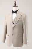 Ivory Peak revers Pinstripe Enkeltradet 3-delt Mænds Prom Suits
