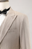 Ivory Peak revers Pinstripe Enkeltradet 3-delt Mænds Prom Suits