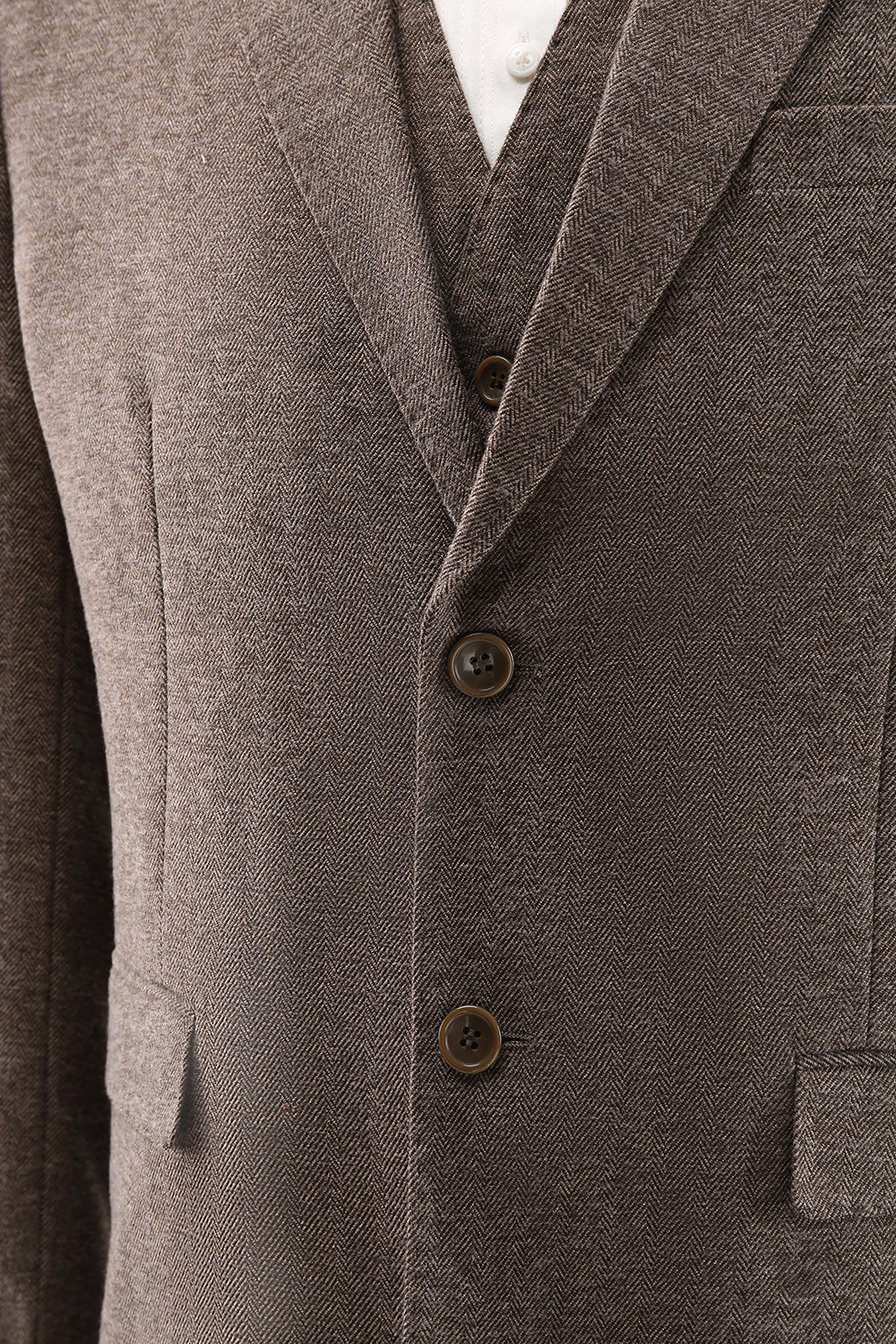 Brun Notched revers 3-delt enkeltradet mænds galladragter