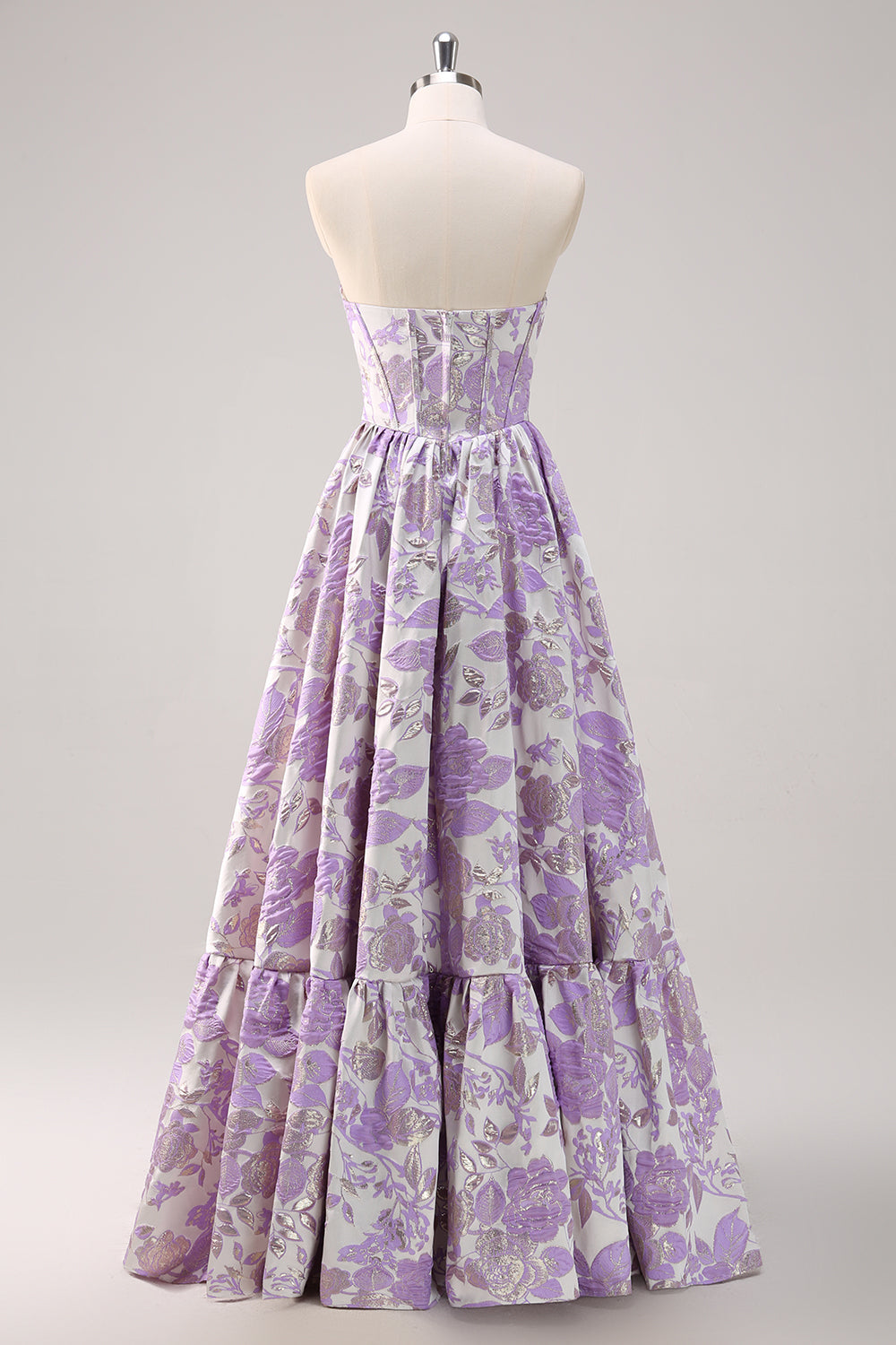 Sød blå A-linje Sweetheart brokade korset lang gallakjole