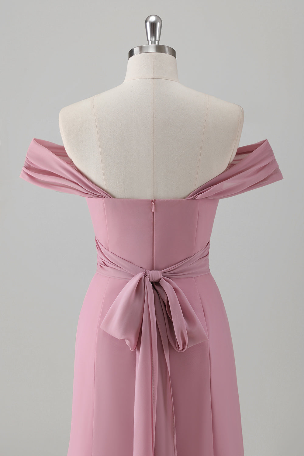 Pink havfrue Off the Shoulder Lang brudepigekjole med slids