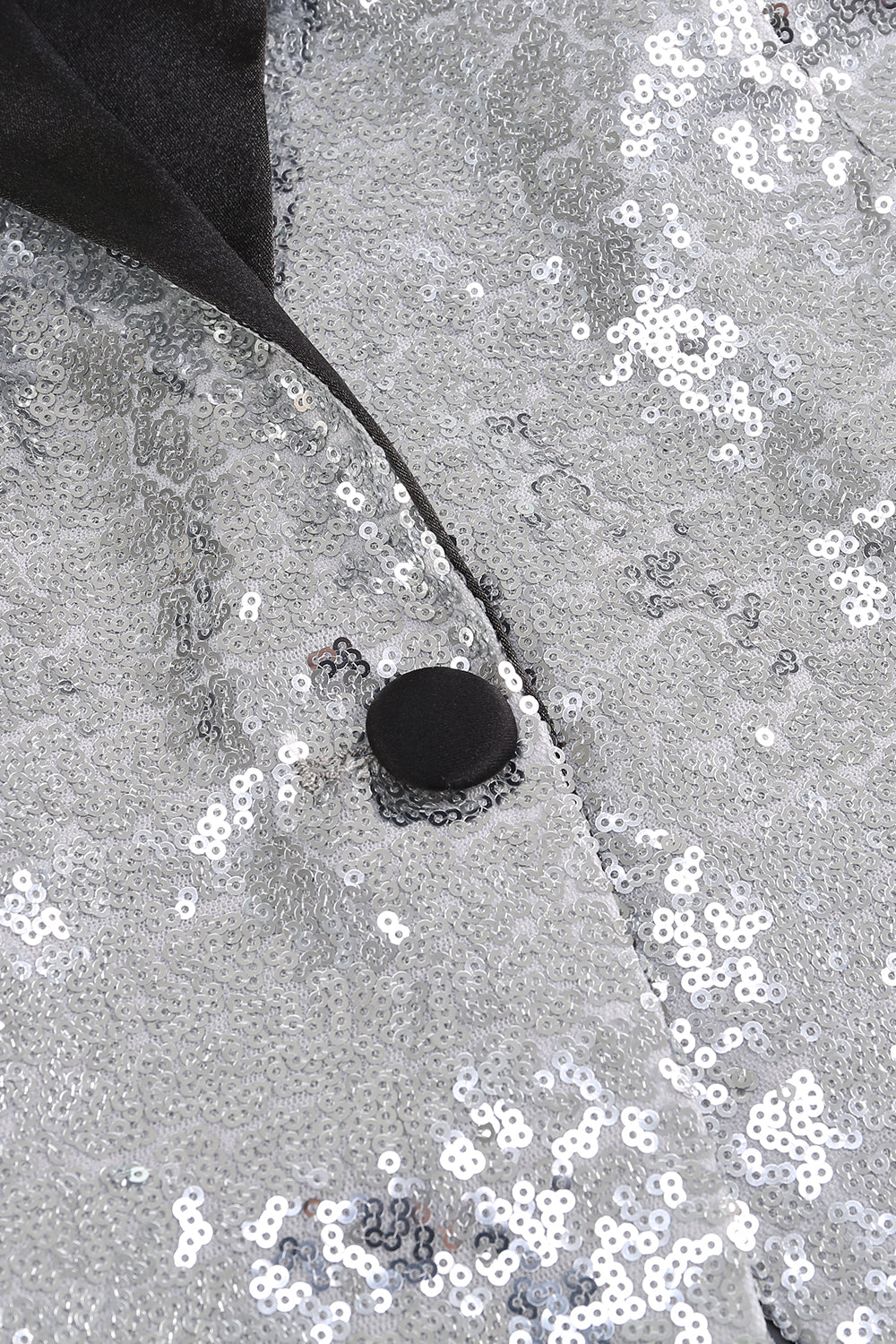 Glitrende Sølv Sort Peak revers Gallablazer til kvinder