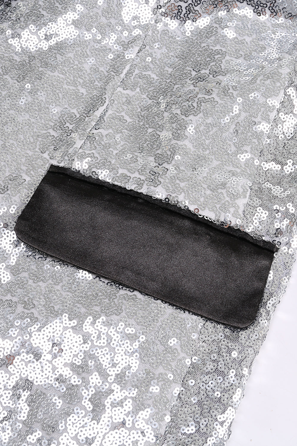 Glitrende Sølv Sort Peak revers Gallablazer til kvinder